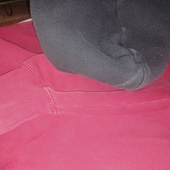 Polo Jeans Co. Men's Heavy Hooded Sweatshirt Medium Red Black White - Picture 8 of 8